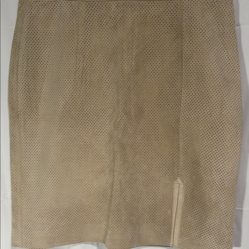 Paolo Santini Leather Tan Skirt Size 12